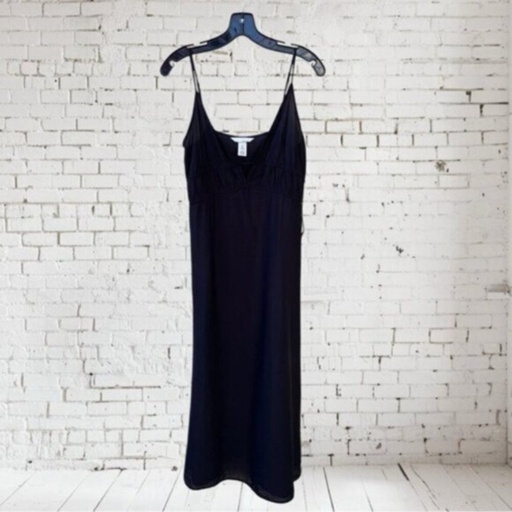 H&M Black Drawstring-Detail Midi Dress Sz XS